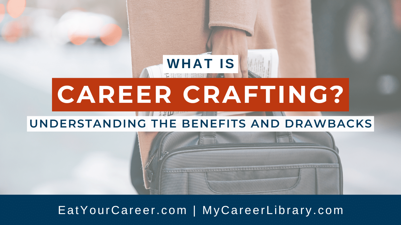 an employee carrying a brief case with an overlay of texts that says 'what is career crafting?'